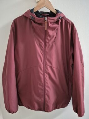 Men's Hooded Windbreaker Jacket - Deep Burgundy XL